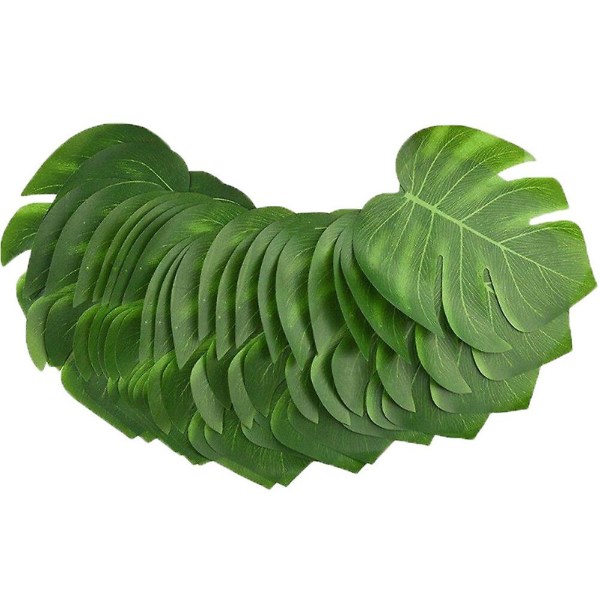 36 kpl Tuoreita Simuloituja Monstera-Lehtiä Tekokasveja Koti- ja Juhlatarvikkeita (vihreä, 13 tuuman suuri koko) Vihreä 35X29 cm Green 35X29 cm