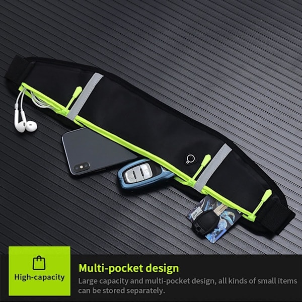 /Ryi/ Running Belt with Waterproof Adjustable Elastic Band, Sweatproof Large Capacity Waist Bags, Perfect for Running and Outdoor Activities