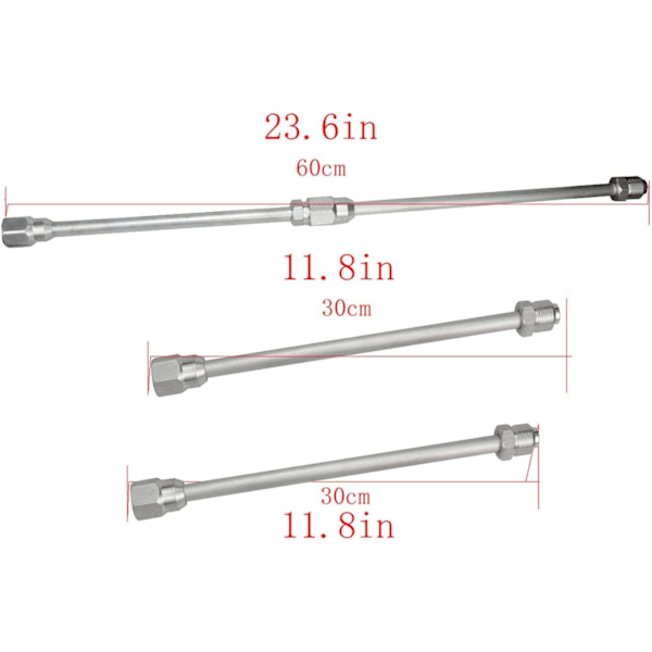 Forlengelsesstang for sprøyte Airless Dyse Forlengelse Sprøytepistol Maling 2 stk x 30CM (11.8 tommer) Sprøytemaskin forlengelsesstang