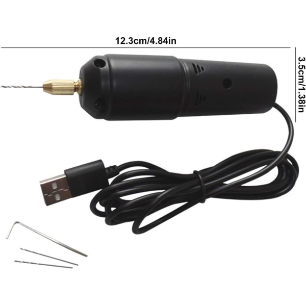 Mini Liten Bærbar Elektrisk Drill Mikro Usb Epoxy Harpiks Boring Smykker Verktøy Diy Making Wood Craft Rotasjonsverktøysett