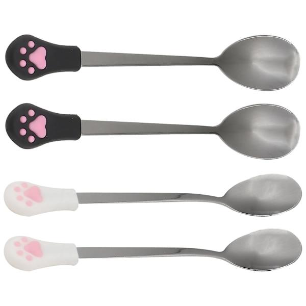 4-pack Hund & Katt Sked, Husdjursburkssked, Rostfritt Stål, Kattklo-Sked, 15X2.7X0.5CM 15X2.7X0.5CM