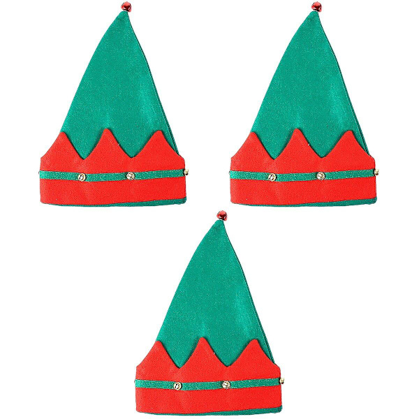 3 stk Elf Hatte Julepynt Hat Julekostume Til Voksne 3 stk 41X30CM 3 pcs 41X30CM
