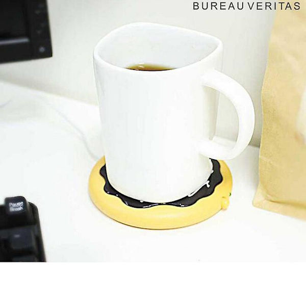 USB Uppvärmd Kaffemugg Värmare Donut Dryckunderlägg För Hemmakontor Skrivbordsanvändning