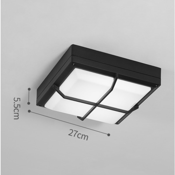 Vattentät LED-taklampa, LED-taklampa IP65 för vardagsrum, badrum, kontor, utomhusveranda och mer (18w + vitt ljus G)