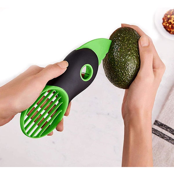 2 st Avokadoskärare, 3-i-1 Avokadoredskap, Avokadoskärare med Rostfritt Stål Blad, Köksredskap Avokadoskärare Verktyg Delare Kärnare Skalare För Avo