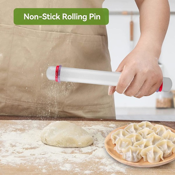 Kagerulle til glasur, non-stick professionel fransk rulle glat rulle (1 stk., hvid)