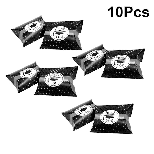 10 stk Sorte Gaveæsker Gaveæsker Slikæsker Gaveindpakningsæske Graduation Party SuppliesBlack10pcs Black 10pcs