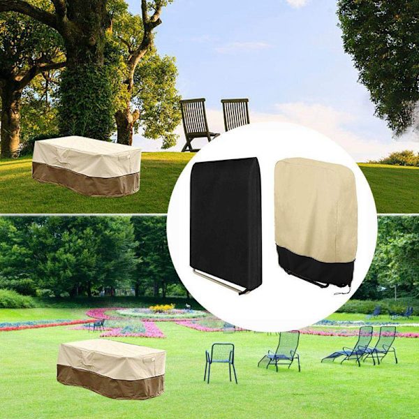 Svart Skyddande Överdrag för Fällbar Deckstol, Dammskyddande Trädgård Deckstol Överdrag, Vattentätt, Anti-UV, 190D Oxford Trädgård Relax Överdrag för
