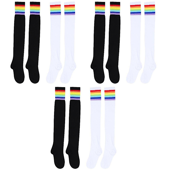 6 Par Varme Lange Strømper Brugbare Høje Lårstrømper Behagelige Åndbare Strømper 6 par 67X10X1CM 6 pairs 67X10X1CM