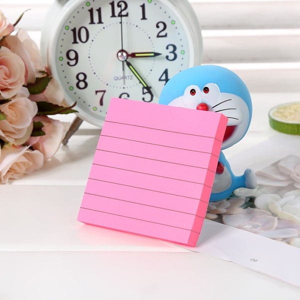 (5-pack) Linjerade klisterlappar 3cmx3 cm Ljusa Rutade Post-it-lappar Färgglada Superklibbiga Memoblock Starkt Lim, 100 Ark