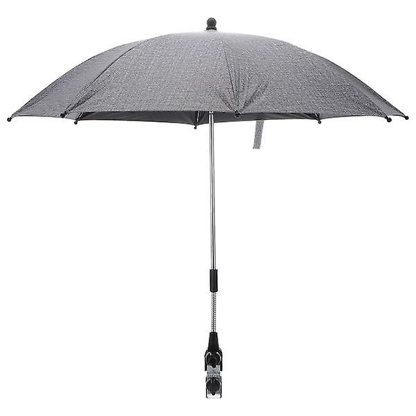 Universell Barnvagnsparasoll, Solskydd för Barnvagn, Vagnparasoll, Parasoll för Barnvagn, Umbrell Grey 79x85x80cm