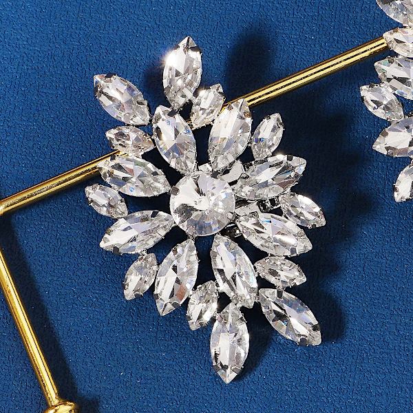 2 stk. Krystal Sko Klips Bryllup Brude Sko Spænder Rhinestone Sko Blomster til Fest Dekoration Bryllup DIY Håndværk Tilbehør (Sølv)