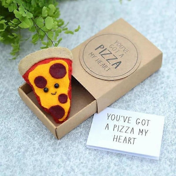 RYI) Söt Pizza Tändsticksask Present Kreativ Positiv Pizza Fickpresent För Barn Flickor Pojkar Festpresent