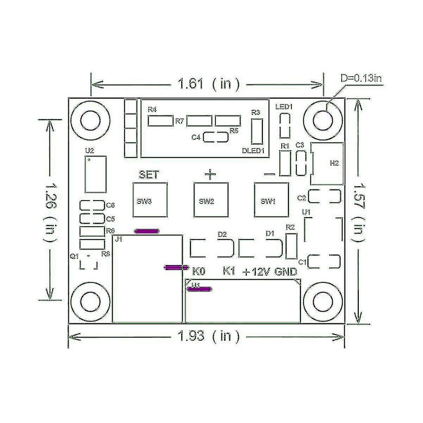 4 stk. W1209 12V DC Digital Temperaturregulator Modul, Mikro Digital Termostat -50-110c Elektronisk