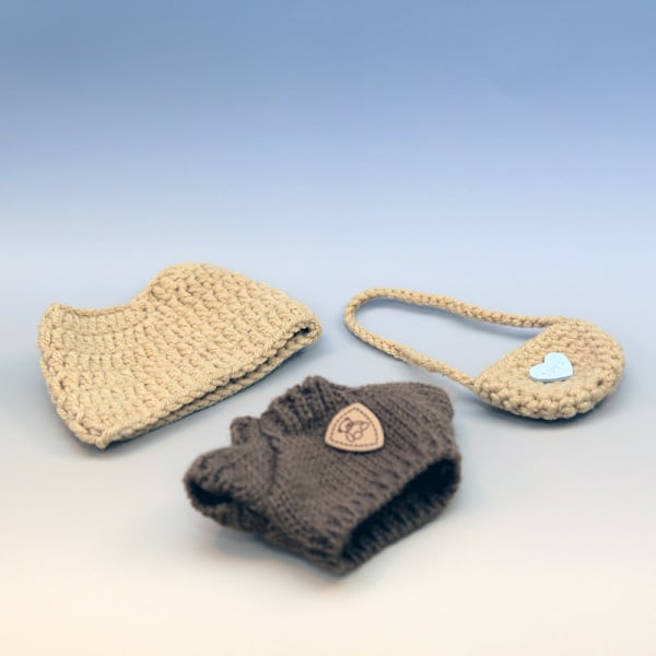 /RYI/Labuboo 17cm Andra Generationens Dockkläder Vinter Tröja Hatt Set för Sittande Party Serie DIY Modell Leksakstillbehör LBB-01