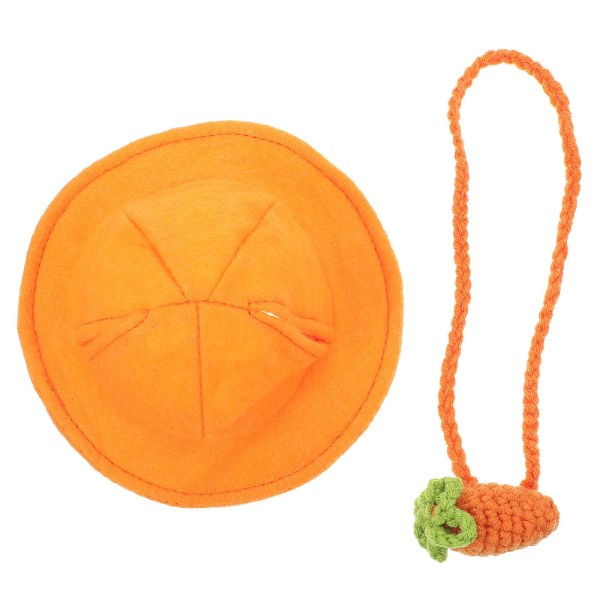 Cosplay Tilbehør Kjæledyr Hodeplagg Kjæledyr Gulrotpose Kjæledyr Kanin Hode Tilbehør Marsvin Mini Hatt Liten Orange 13X13X3.5CM