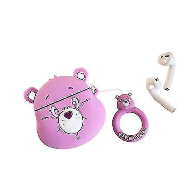Rolig tecknad karaktär design mjukt fodral Airpod 2/1 Lila Purple