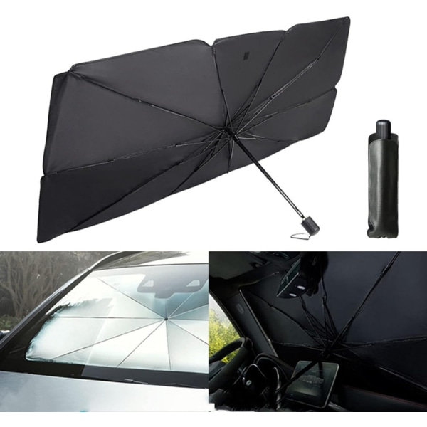 Bilvindruta solskyddsparaply, hopfällbart bilparaply cover UV-block för bil framruta, cover vindruta S