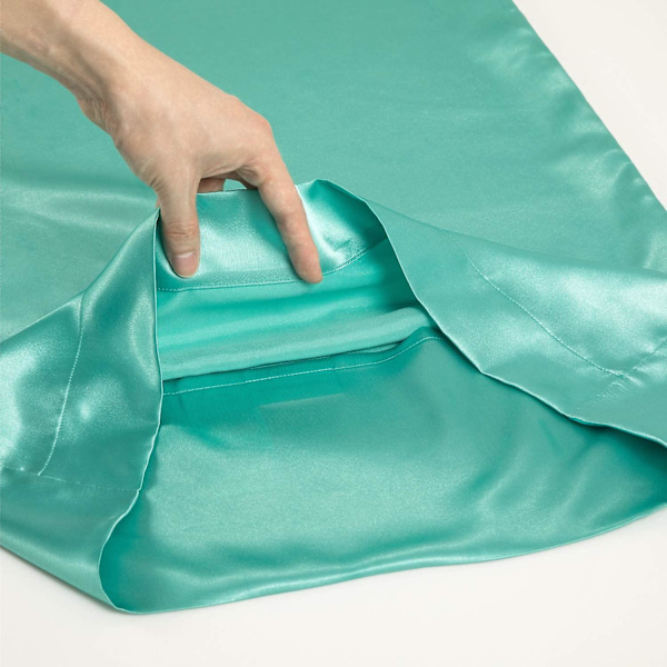 Satiini Tyynyliina Hiuksille Ja Iholle, 2-pakkaus - Normaali Koko Tynynliinat - Satiini Tyynynpäälliset Kirjekuoren Sulkemisella Turkoosi 20 x 36 Turquoise 20  x 36