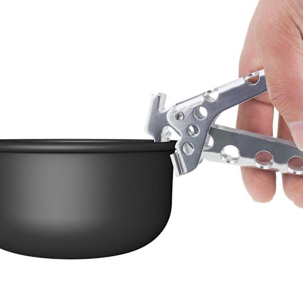 Pottipannun kulhon tarttuja ulkokäyttöön, pidikeklipsi retkeilyyn, keittoastian pidikeklipsi 2 kpl