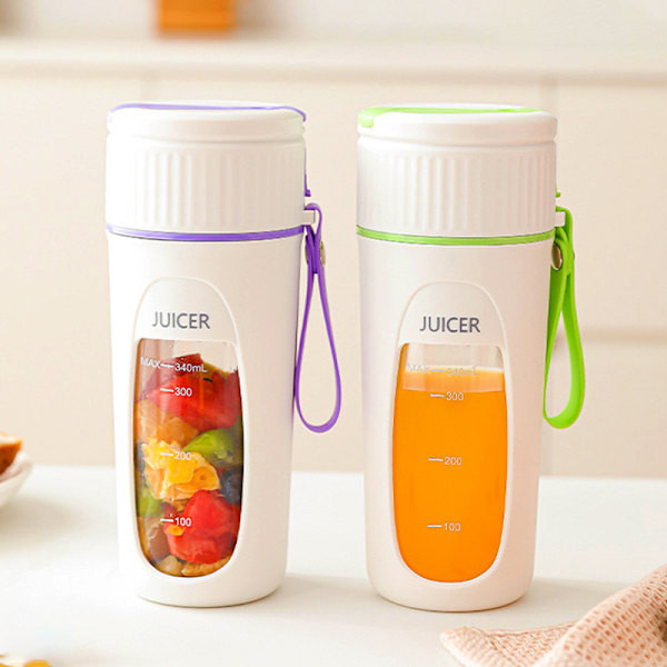 2025 340ml Mini Bærbar Elektrisk USB Blender 8 Blads Juicer Kopp Multifunksjonell Sitruspresse for Hotell Bil Hjem Bobil Bruk*ryy Green