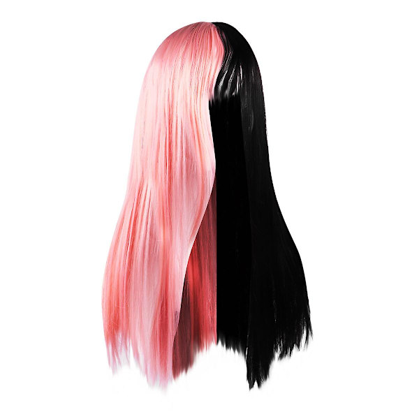 Hvit parykk for kvinner, hvit parykk for Halloween, parykk for Halloween-fest, cosplay-parykk, BandBlack65cm Black 65cm