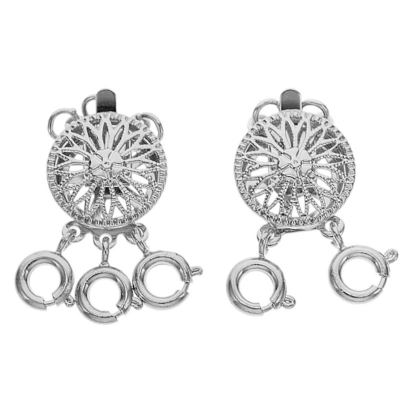 2 stk. Halskæde Lagdeling Spænder Halskæde Lagdeling Spænder Halskæde Spænde Halskæde Separator Sølv 2,3X1,2cm Silver 2.3X1.2cm