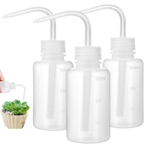 3 st Tvättflaska Plast Klämflaskor Bevattningsverktyg för suckulenta växter Experiment Tatuering Supp