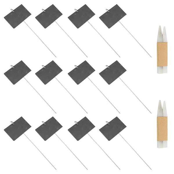 Skrivetavle-tags Skiferhængende tags Skiferstænger Etiketter Skiferhave-skilt Genanvendelige Skifer-tags Plantenavnetags Sort 10X7CM Black 10X7CM