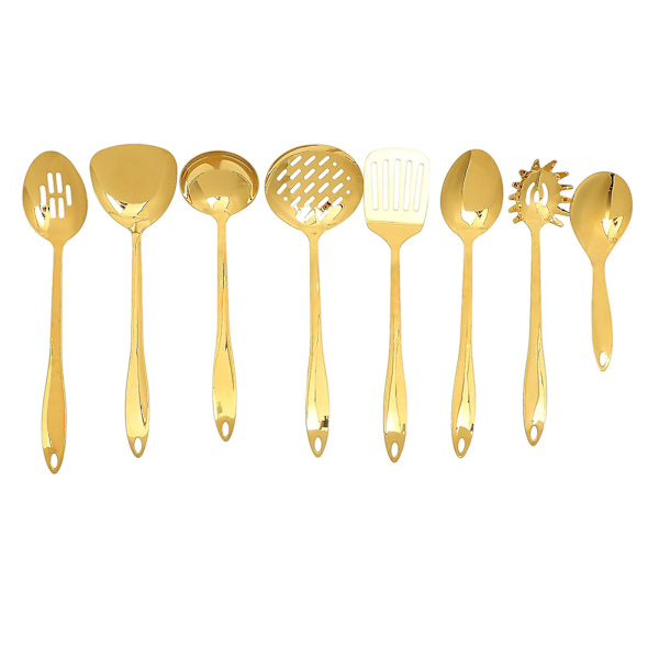 Grydesæt Varmebestandig Køkkenredskaber Vendespatel Spatel Rustfrit Køkkenredskab Guld 36.2X7.2c Golden 36.2X7.2cm