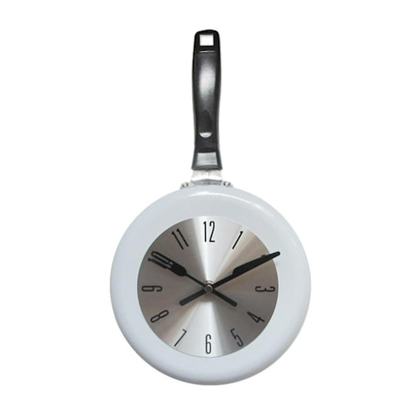 Söt Väggklocka 8 Tum Stek Klocka Sovrum Kök Väggklocka Retro Klocka Metall Platt Klocka Kreativ Vardagsrum Hängande Klocka