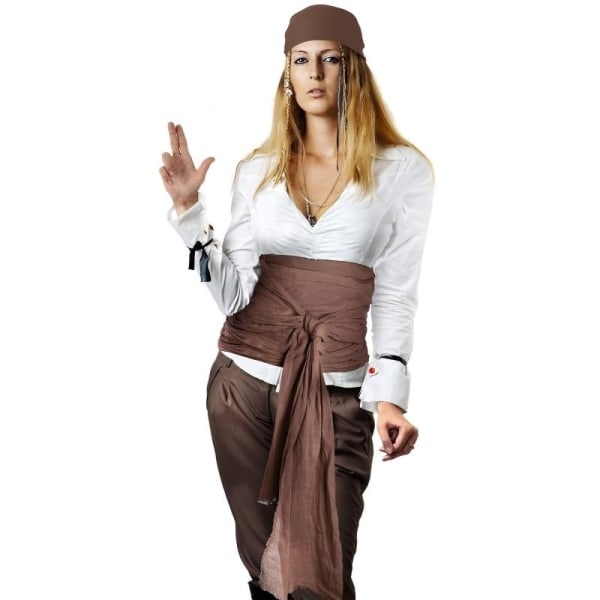 Piratkostume Mænd Kvinder Pirat Hovedtørklæde Hat Tilbehør Pirat Sash Bælte Bandana Taljebælte（2 stk.）
