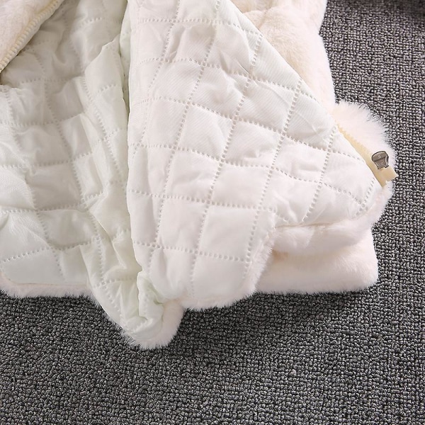 Barn Imitation Päls Stor Pälskrage Pälsboll Tjock Vadderad Flickjacka Vinterkläder 140cmvit white 140cm