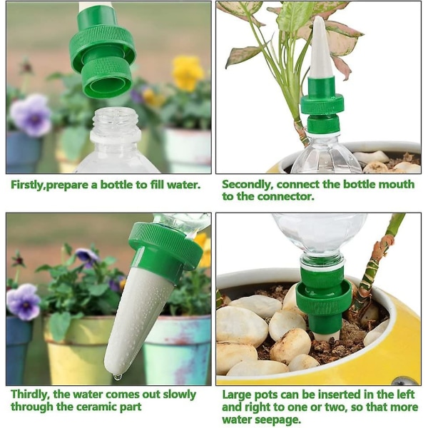4. Automatisk vattenbevattning växtdispenser Keramiska koner Huvudväxter Outgourse Dränering Bevattning för trädgård, krukväxter, blommor