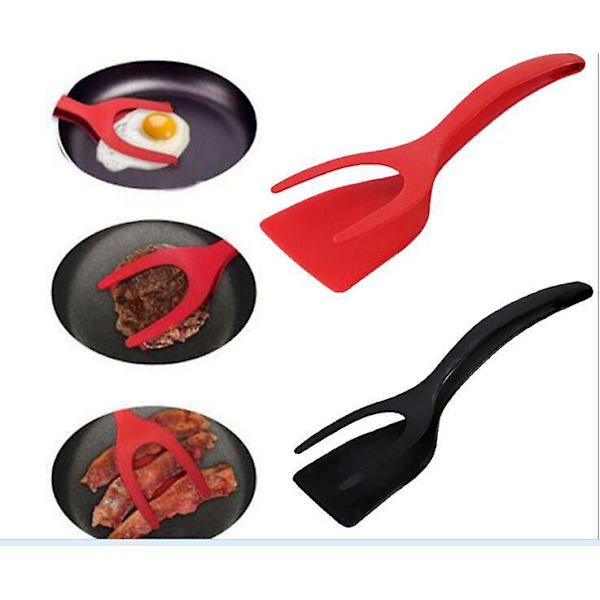 To-i-en Nylon Omelet Toast Spatel med Klip - Køkkenværktøj