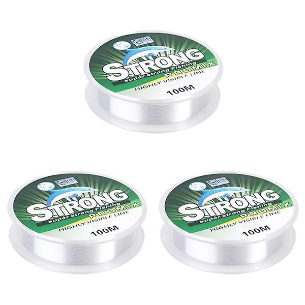 3 stk. 100m Klar Nylon Fiskesnor Rulle (3)3stk 3pcs
