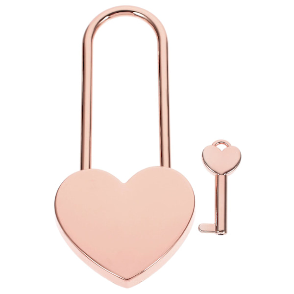 Liten Hjerte Hengelås Med Nøkkel Par Ønsker Lås Smykkeboks Dagbok Bok Lås Rose Gull 9.5X4.5X0.8CM Rose Gold 9.5X4.5X0.8CM