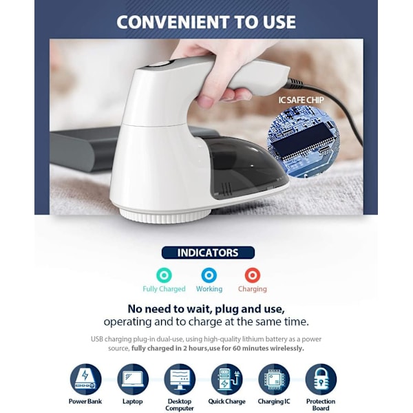 Tröja Rakapparat Pillingborttagning Fuzz, Uppgraderad Effektiv Lint Shaver Remover för Möbel Kläder Soffa Kashmir, Tyg Rakapparat (65mm Me