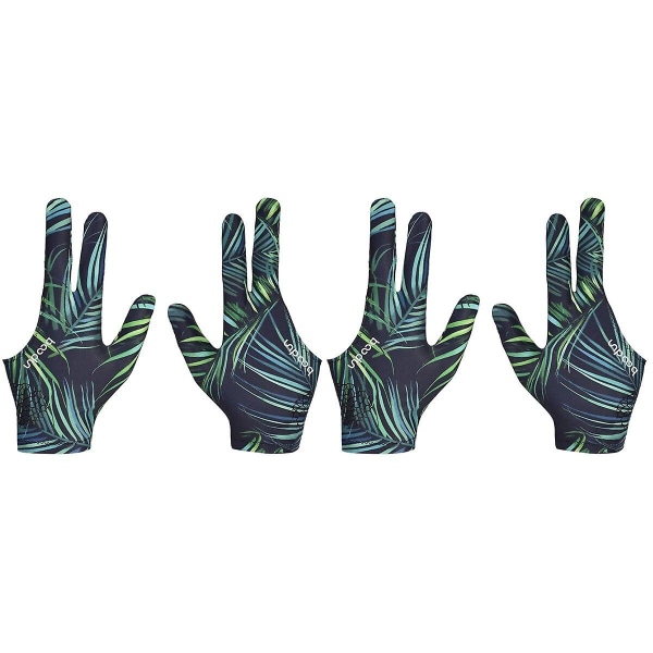 3 st 3 fingrar handske hög elastisk anti-halk biljard handske andas snooker handske (blad) 2 st 2 pcs M