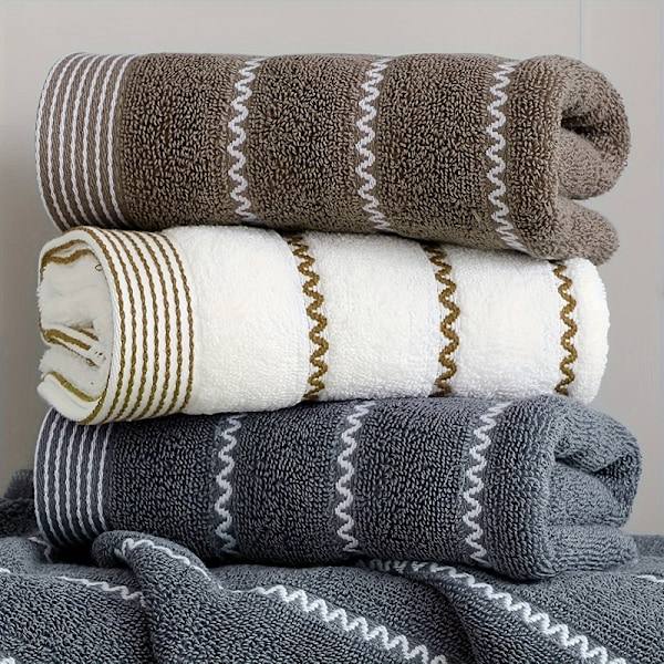 RYI 3-delars handdukset i bomull, 35 x 75, 70 x 140, badhandduk med geometriskt tryck 4 35x75 3 st