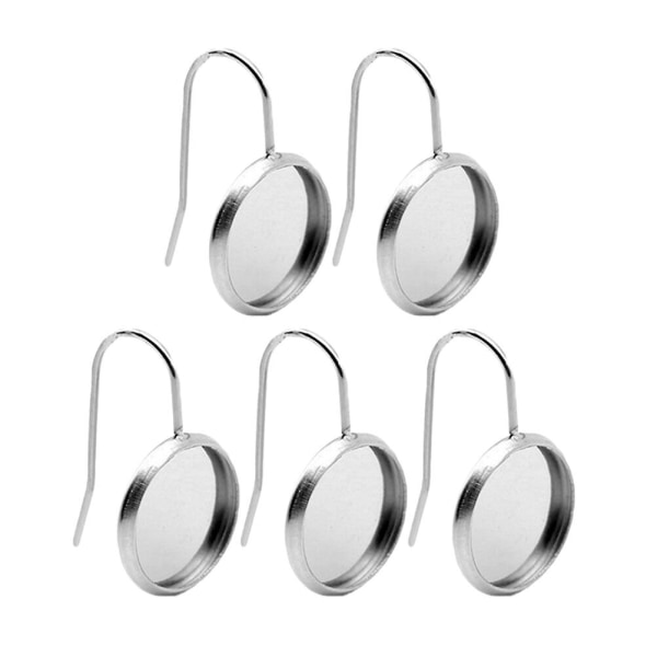 30 stk Sølv Rustfritt Stål Blanke Ørepynt Bezel Setting Wire Hooks Innstillinger Skuffer For Smykkeproduksjon Silver