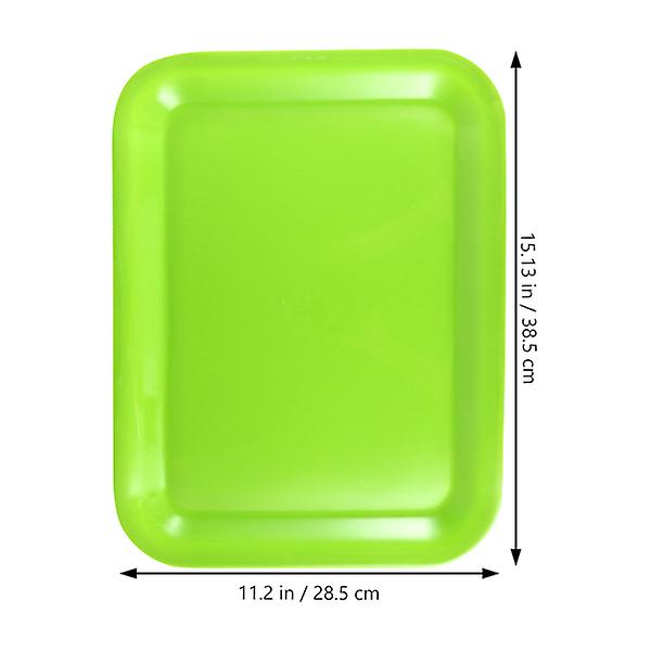 1 stk Rektangulær Tallerken Husholdningsmad Bakke Fastfood Tallerken Brød Frugtbakke Grøn 38,5X28,5X2CM Green 38.5X28.5X2CM