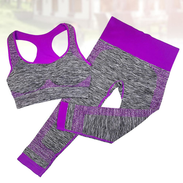 Sport-BH for kvinner Racerback Leggings Bukser Racerback Leggings Kvinner Racerback Leggings Sett Kvinners Treningssett Purple S