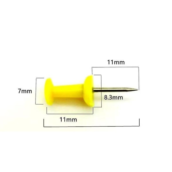 250 stk Fargede Pushpins for Kart, Gjenbrukbare Tegnepushpins, Pushpins med Plasthode og Stålspiss, Karttegning Korktavle Dekorasjon Pushpins