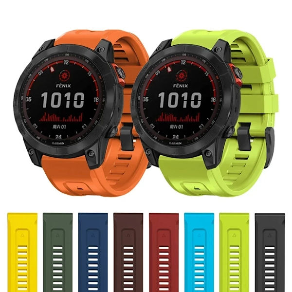 RYI_26MM 22MM Silikone Urrem til Garmin Fenix 6X 6 6S Pro 7X 7 Easyfit Armbånd Fenix 5 5X 5S Plus Smartwatch Bralet sort QuickFit 22mm