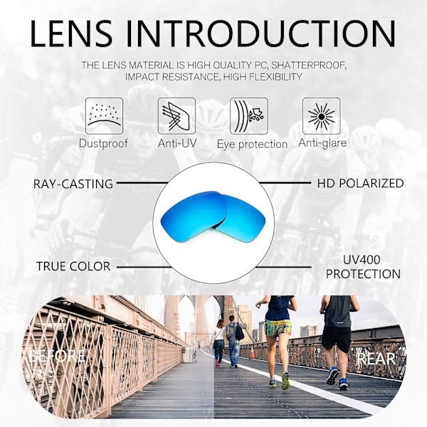Polarisoidut Urheilulasit Miehille Ajamiseen, Pyöräilyyn, Kalastukseen - Aurinkolasit 100% UV-Suoja Goggles Sininen Peili Blue Mirror