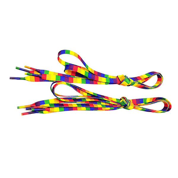 1 Par Regnbue-Style Snørebånd Moderigtige Sko-Slips Gradient Rampe Snørebånd Farverige 120x0.9cm Colorful 120x0.9cm