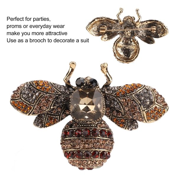Smycke Retro Bi-formad Legering Attractiv Dekorativ Rhinestone Nål Ornament för Kappa Kostym (BRUN)