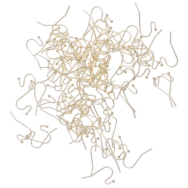 100 kpl Käsintehtyjä DIY Korvakorukoukut Korvanväriset Korvakoukut Jousella Ja Pallilla Koru Tarvikkeet F Golden