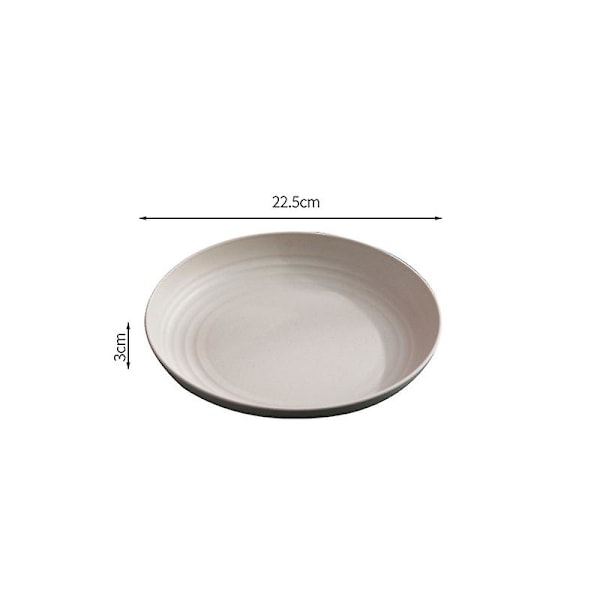 Vehnänolki-kuitulautanen | 4 kpl setti 22,3 cm Biohajoavat terveelliset lautaset/illalliset/menu-lautaset, mikroaaltouuni- ja astianpesukoneenkestävä astiasto - BPA-vapaa & 22,5 cm 22.5cm